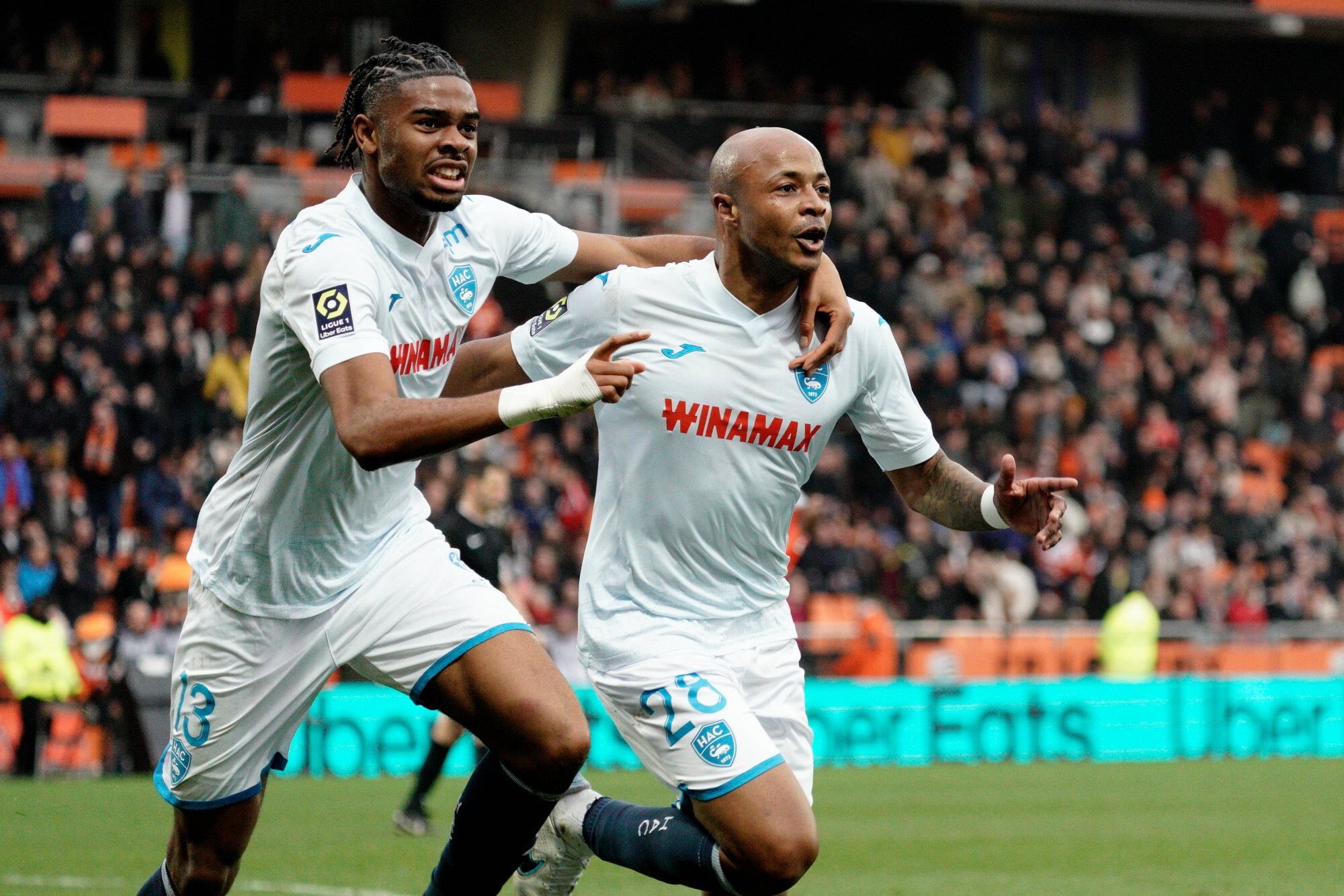 André Ayew marque son 50e but, Le Havre chute contre Clermont Foot